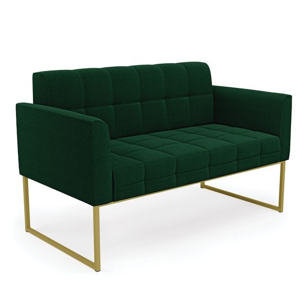 Sof Namoradeira 2 Lugares Industrial Dourado Elisa Boucl Verde D03 - D'Rossi