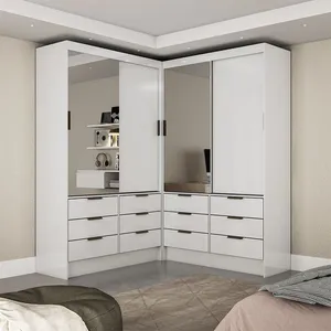 Closet Casal Duplo Sevilha 4 Portas Plus 12 Gavetas Carioca Móveis Branco