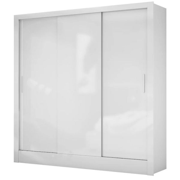 Guarda Roupa Casal Dubai 3 Portas de Correr e 3 Gavetas Carioca Móveis Branco