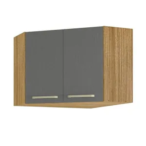 Armário Aéreo 75,8cm 2 Portas Kits paraná Ametista | Freijo/Gris