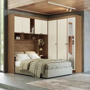 Guarda-Roupa Casal Canto 7 Portas 4 Gavetas Santos andira Lugano | Jatoba/Areia