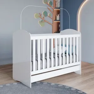 Berço Mini Cama 3 em 1 Bala de Menta Henn | Branco