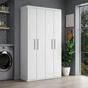 Armário Multiuso Lavanderia 182,5cm 4 Portas 4 Prateleiras Aramoveis | Branco