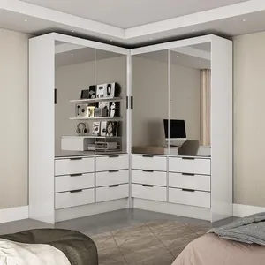 Closet Casal Duplo Sevilha 4 Portas Premium 12 Gavetas Carioca Móveis Branco