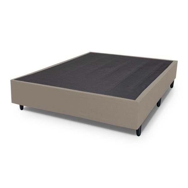 Base Box Casal Prince Sued 1,38x1,87x0,38 | Bege