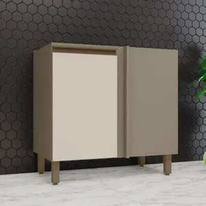 Balcão de Canto Sem Tampo 1 Porta Connect Henn | Duna/Cristal