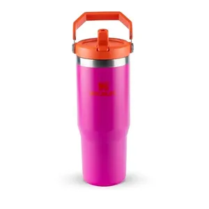 TUMBLER STANLEY TÉRMICA FLIP STRAW EM AÇO INOXIDÁVEL 887ML VIVID VIOLET 08359-00