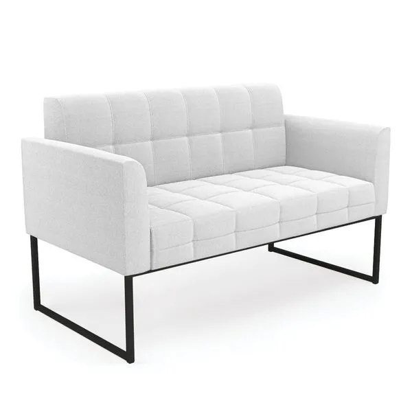 Sofá Namoradeira 2 Lugares Industrial Preto Elisa Bouclê D03 - D'Rossi Off White
