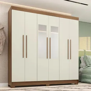 Guarda-Roupa Casal 6 Portas 2 Gavetas Estilo MM Horácio | Jatoba/Areia