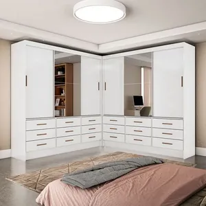 Closet Sevilha 6 Portas Casal Duplo Plus 18 Gavetas Carioca Moveis Branco