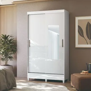 Guarda-Roupa Santos Andirá Fit 2 Portas de Correr com Espelho e 2 Gavetas Guarda Roupa Santos Andira Fit 2 Portas 2 Gavetas Com Espelho | Branco (S/V)