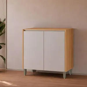 Balcão de Cozinha 80 cm 2 Portas com Tampo Linea Brasil Allure | Jequitiba/Gris Fosco