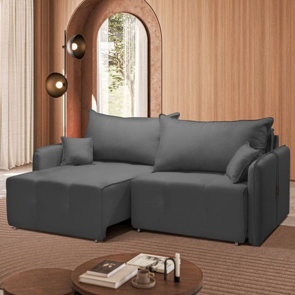 Sofa Cama Porto JS 2,00M | Chumbo