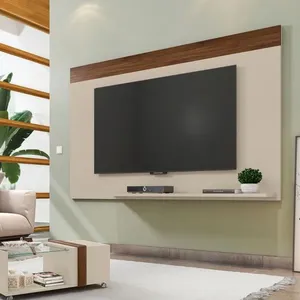 Painel Para TV Até 75 Polegadas 1 Prateleira Malha Caemmun Off White/Havana