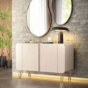 Balcão Buffet 110 cm 2 Portas com Tampo HB Móveis Benvenuto | Off White