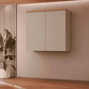 Armário Aéreo 80cm 2 Portas Linea Brasil Allure | Jequitiba/Gris Fosco