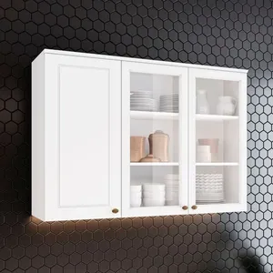 Armário Aéreo 3 Portas Americana Henn 120cm | Branco