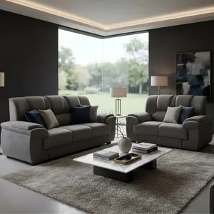 Conjunto de Sofá Paraná Fluence 3 e 2 Lugares com Estrutura Reforçada e Assento Confortável | Cinza