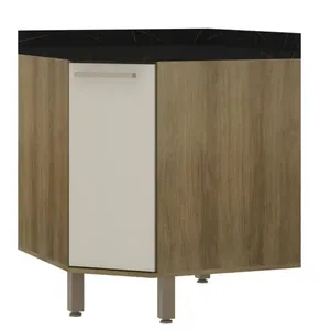 Balcão de Canto 74 cm 1 Porta com Tampo Luciane Isis | Avela/Mocca (S/V)