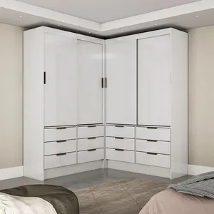 Closet Casal Duplo Sevilha 4 Portas 12 Gavetas Carioca Móveis Branco