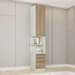 Módulo Henn Seletto Criado 1 Porta 3 Gavetas MC02 | Areia/Jequitiba