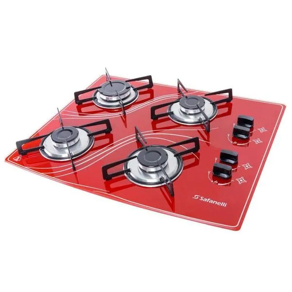 Cooktop Lines 4 Bocas Safanelli Vermelho / Bivolt