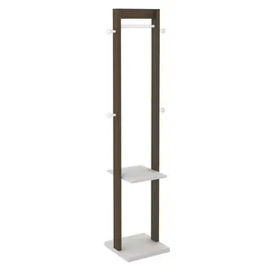 Cabideiro Grande para Quarto Sala de Estar AZ1019 MDP Nogal/Branco G69 - Gran Belo