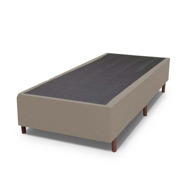 Base Box Solteiro Prince Sued 0,88x1,87x0,38 | Bege