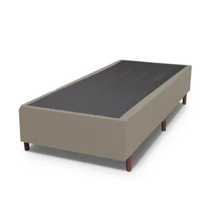 Base Box Solteiro Prince Sued 0,88x1,87x0,38 | Bege