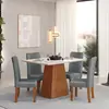 Conjunto Mesa de Jantar 80cmx120cm 4 Cadeiras DJ Móveis | Freijo/Off White/Cinza
