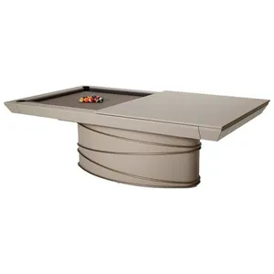 Mesa de Bilhar Sinuca e Jantar Sullivan Versátil com Tampo Removível 248 cm Base Oval Fendi G84 - Gran Belo