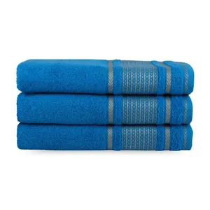 Kit 3 Toalhas De Banho Macia Felpuda Atenas - 70x140cm Azul