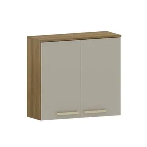 Armário Aéreo 80cm 2 Portas Luciane Isis | Avela/Mocca