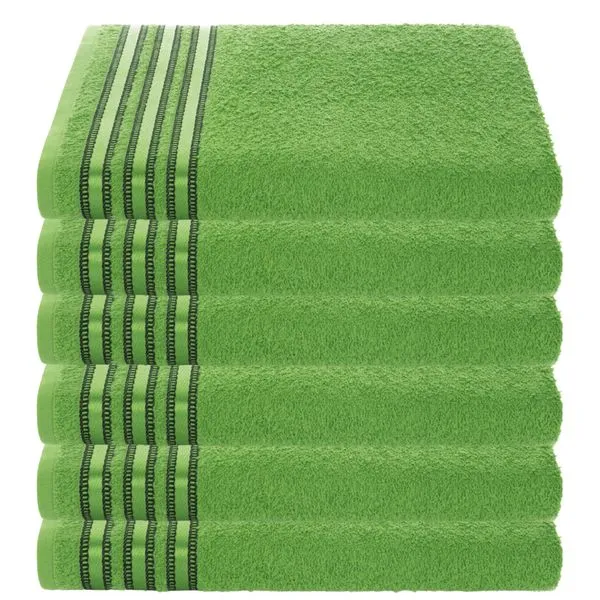 Kit 6 Toalhas De Rosto Grande Felpuda Macia Petra - 50x80cm Verde