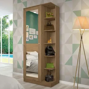 Armário Multiuso Lavanderia 179cm 1 Porta 11 Prateleiras Henn Duetto | Rustico