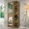 Armário Multiuso Lavanderia 179cm 1 Porta 11 Prateleiras Henn Duetto | Rustico