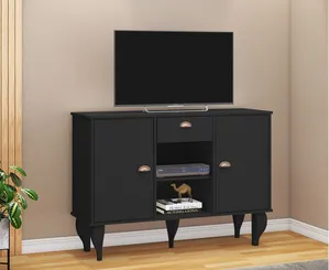Aparador Movelbento Clássico 2 Portas 1 Gaveta 120x85x40cm | Preto (S/V)