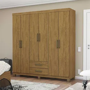 Guarda Roupa Casal A22 6 Portas 2 Gavetas Carioca Móveis Cinamomo