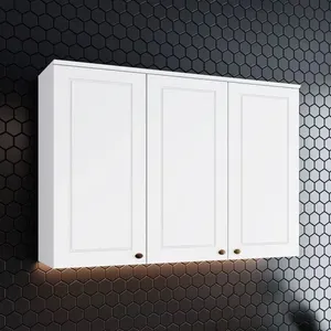 Armário de Cozinha 3 Portas Americana Henn 120cm | Branco