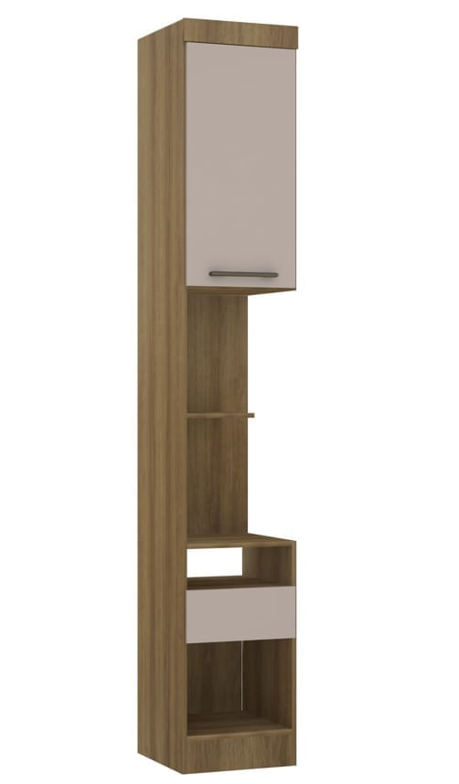 Módulo Mesa De Cabeceira Eucamoveis Paris 1 Porta 1 Gaveta | Avela/Cinammon