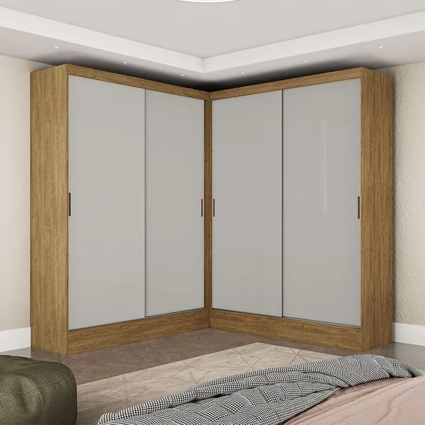 Closet Casal Duplo Belém 4 Portas 4 Gavetas Carioca Móveis Branco