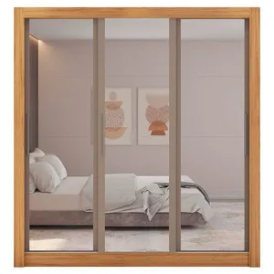 Guarda Roupa com Espelhos 3 Portas 2 Gavetas Santiago Caemmun Lamina mel/off/cacao
