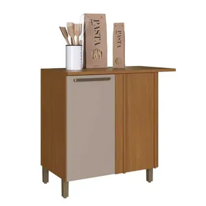 Balcão de Canto 96 cm com Tampo Indekes Imperial | Rustic/Preto