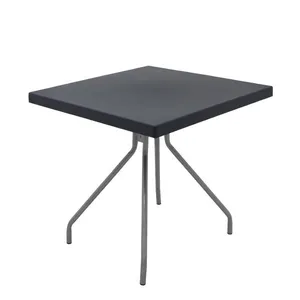 Mesa Quadrada Tramontina Zeta 79 cm em Polipropileno Grafite Pernas em Aço Carbono