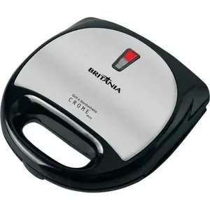 Sanduicheira Grill Britânia Crome Inox 750W | Preto/Inox (110 V)