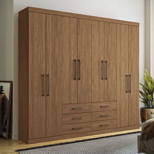 Guarda-Roupa Casal 8 Portas 6 Gavetas Santos Andira Master | Jatoba