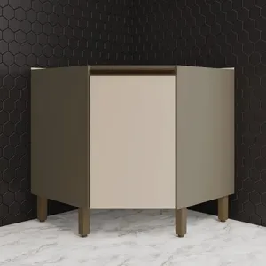 Balcão de Canto Sem Tampo Obliquo Connect Henn | Duna/Cristal
