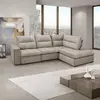 Sofá de Canto Retrátil 2 Lugares Chaise Esquerdo Solar Campus Gralha Azul | Bege