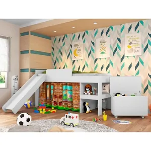 Conjunto Cama 90 e Baú Playground Meu Fofinho Art in moveis Branco