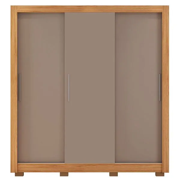 Guarda Roupa 3 Portas 4 Gavetas com Pés Santiago Caemmun Lamina mel/off/cacao